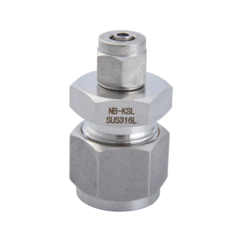 316L rustfrit stål kompressionsfitting reducer lige stik